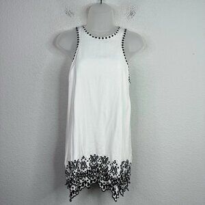 Lovers + Friends Dress Womens M White Black Caspian Embroidered Whimsygoth Boho